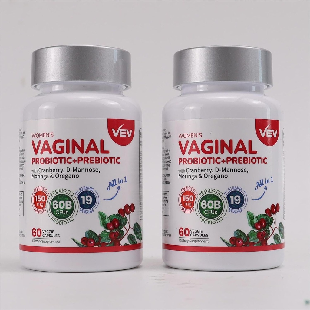 VEV Kadın Probiyotik + Prebiyotik, Cranberry, D-Mannose, 120 Capsules