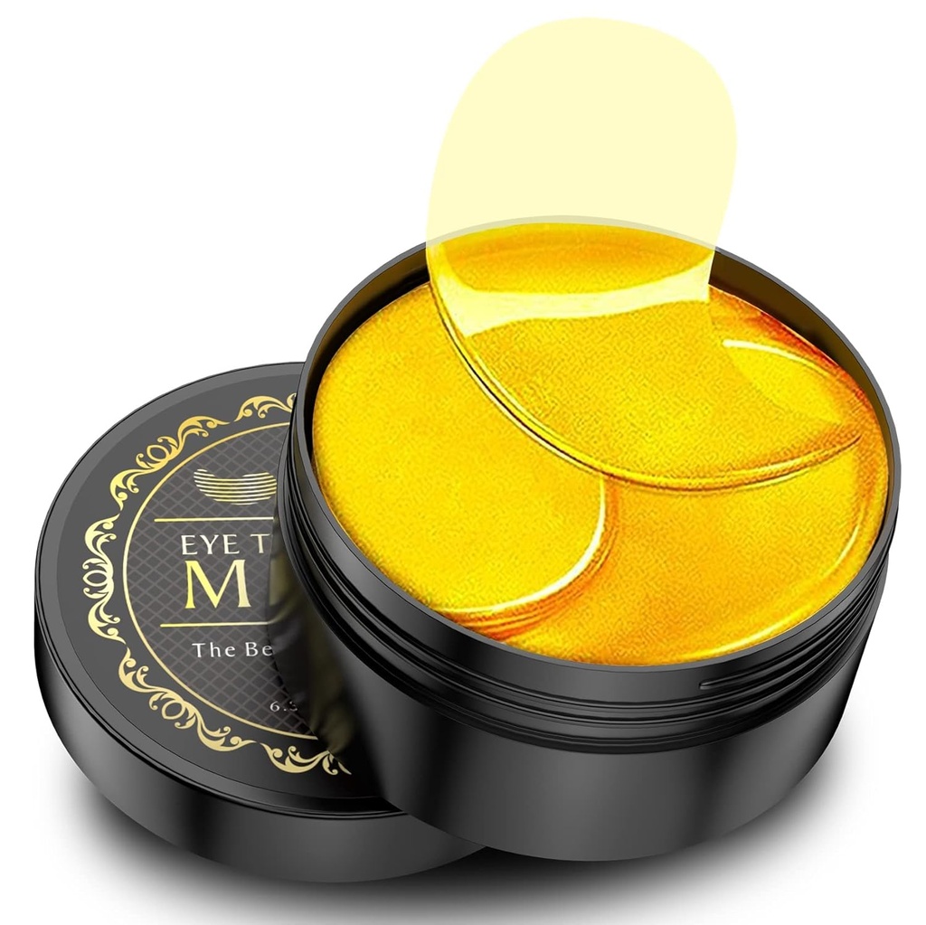 24K Gold Under Eye Patches - 60 Pack for Puffy Eyes, Dark Circles, Bag & Wrinkles with Collagen & Hyaluronic Acid Acid