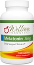 Wellness Kaynakları 0,5 mg Melatonin Capsules - Doğal Uyku Desteği Tamamlandı - Gluten Free Sleep Aid, Preservative Free, Third-Party Tested, NoEDIT Sugars Dye Free, 180 Capsules