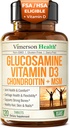 Glucosamine Chondroitin with Vitamin D3 2000IU – FSA Eligible Joint Supplements for Men & Women – Joint Health, Hair Skin Nails, Bone Health & Comfort with MSM, Vit D, Bromelain & Boswellia – 120 Tabs