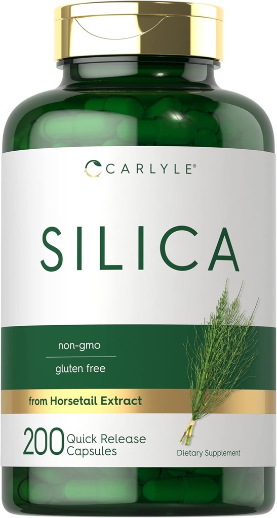 Carlyle Silica Supplement Capsules | 200 Kont | Attail Extract | Non-GMO & Gluten Free