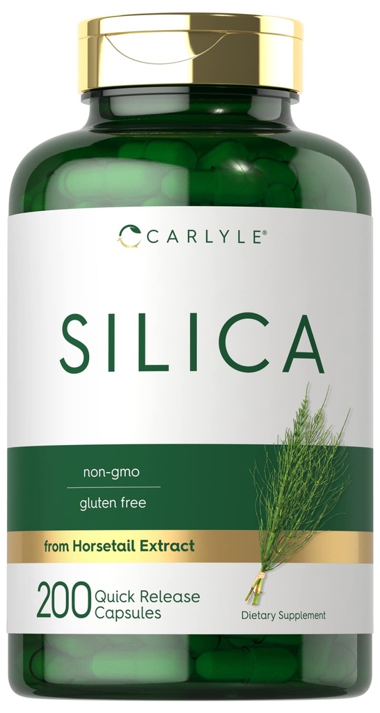 Carlyle Silica Supplement Capsules | 200 Kont | Attail Extract | Non-GMO & Gluten Free