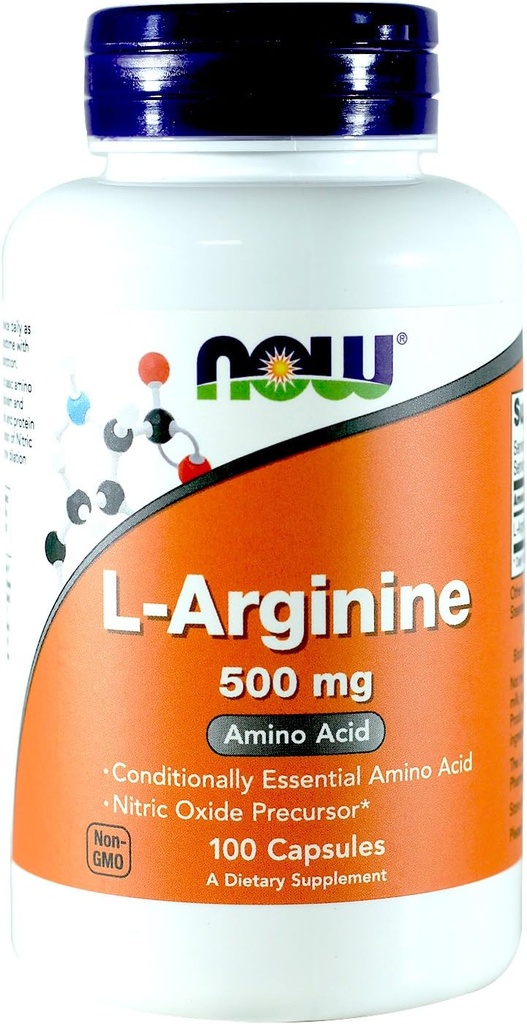 Şimdi Gıdalar Arginine 500 mg, 100 Capsules (Pack of 2)