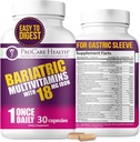 ProCare Health Bariatric Multivitamin with Iron 18 mg (30 Easy to Swallow Capsules) - Gastrik Bypass Pills için Post Op Bariatrik Vitaminleri - Kol Hastalar için Musts (1 Ay Supply)