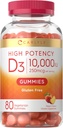 Carlyle Βιταμίνη D3 10000iu Gummies για ενήλικες 