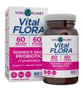 Vital Planet - Vital Flora Women's Daily Probiyotik 60 Milyar CFU, 60 Diverse Strains, 7 Organik Prebiyotikler, Vaginal ve Immune Support, Bloating, Digestive Health Probiyotiks for Women 60 Capsules