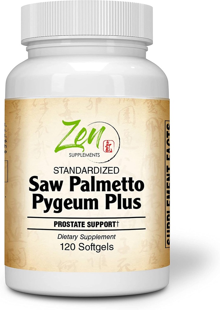 Saw Palmetto & Pygeum Plus - Prostate Support Supplement for Prostate & Urinary Tract Health Including Frequent Urination, Beta-Sitosterol Supports Duo Blocker for Hair Lack 120-Softgel
