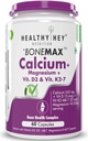 Calcium with Magnesium, Vitamin D3 & Vitamin K2- Mk7 - BoneMax - Bone Health Complex - 60 Vegetable Capsules