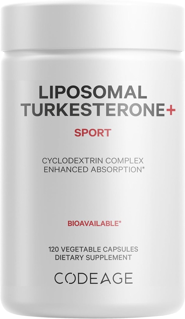 Kodaj Turkesterone Supplement, 4-Month Supply, Hydroxypropyl-LR-Cyclodextrin, Liposomal Delivery, Sports, Pre & Post-Workouts, Ajuga Turkestanica, Vegan, Gluten- Capsules