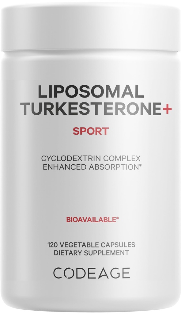 Kodaj Turkesterone Supplement, 4-Month Supply, Hydroxypropyl-LR-Cyclodextrin, Liposomal Delivery, Sports, Pre & Post-Workouts, Ajuga Turkestanica, Vegan, Gluten- Capsules