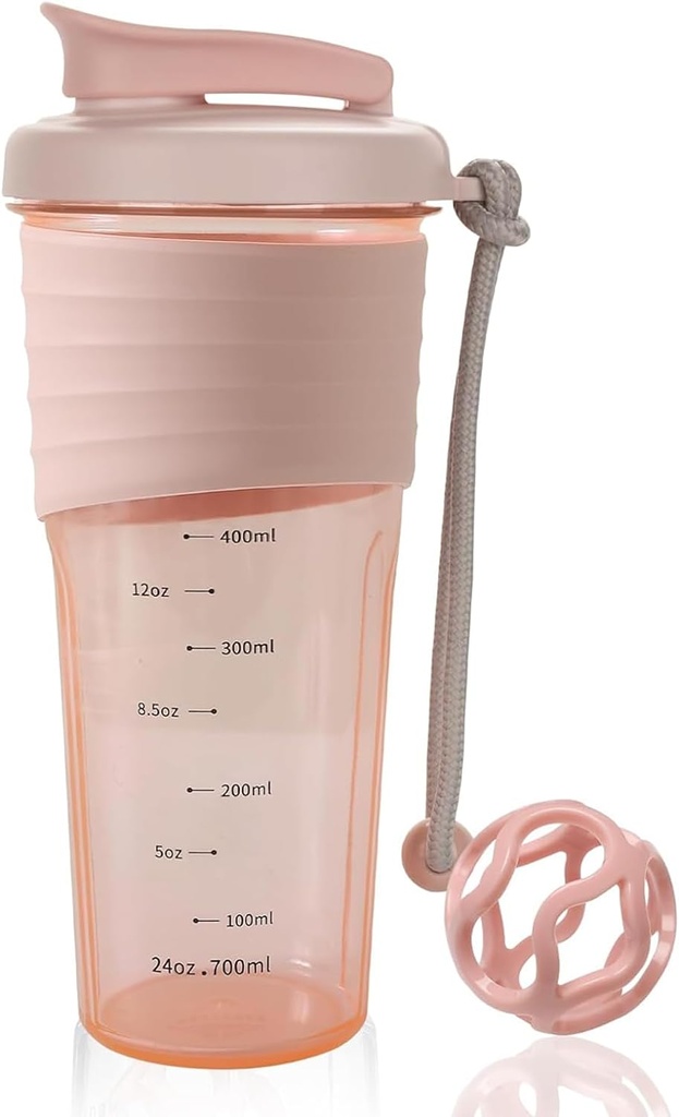 Protein Shaker Şişe, Protein Mixes ile Whisk Ball,Mixer Şişe,Portable Pre Workout Whey Protein İçecek Shaker Cup,Midnight Pink Drink Shaker Cup,Midnight Pink