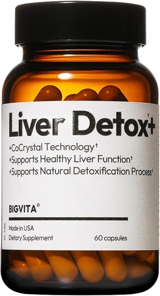BÜYÜK VITA CoCrystal Liver Detox+ | 16x Abception with CocrystaTM Silybin | Glutathione, Turmeric, Selenium, Milk Thistle | Detox & Tamir Formula for Energy, Daily Liver Health – 60 Capsules