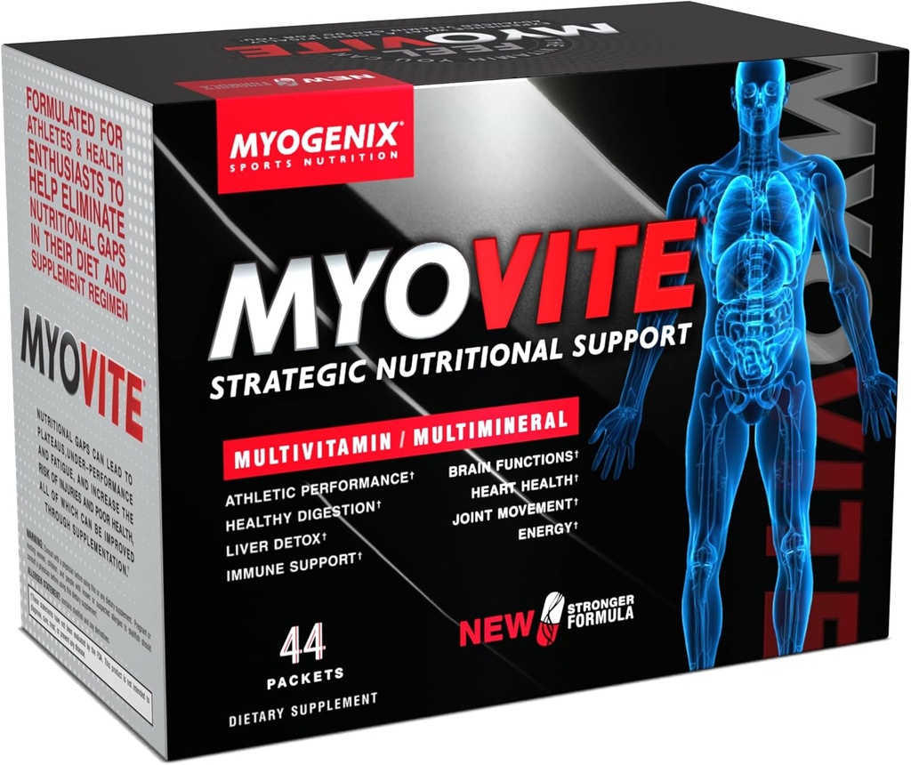 Myogenix Myovite Multivitamin – Daily Supplement – Sporcular için Tasarlanmış – Ortak, Kalp ve Digestive Health – Erkekler ve Kadınlar için Yüksek Performans Vitaminleri – 44 Paket