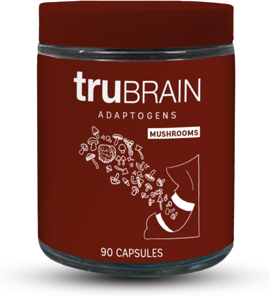 TruBrain Nootropic Capsules - Focus, Energy, Clarity. Hızlı Absorbing Nootropics Capsules | Beyin Uyarıları | Bellek Geliştir | Procrastinasyon (Mushrooms)
