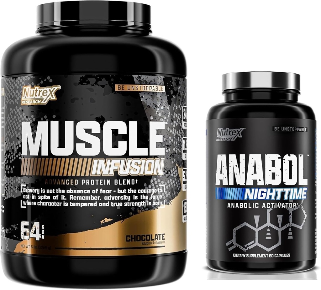 Nutrex Research Whey Protein Toz, Chocolate Anabol PM Nighttime Muscle Builder & Sleep Aid