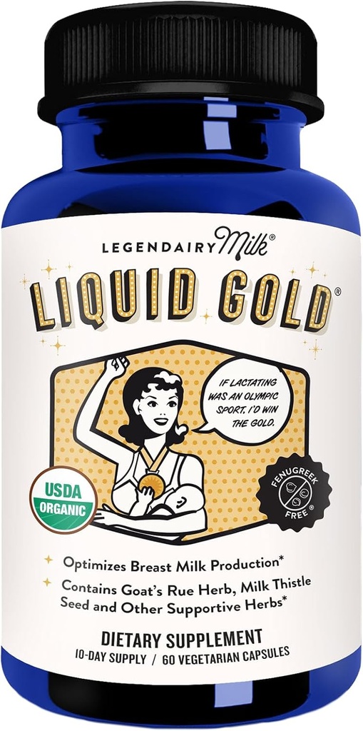 Legendairy Milk Liquid Gold Lactation Support | Lactation Supplement with Organic Goats Rue, Milk Thistle, Shatavari, Fennel, Alfalfa & Anise | Emziring Supplements, 60 Count