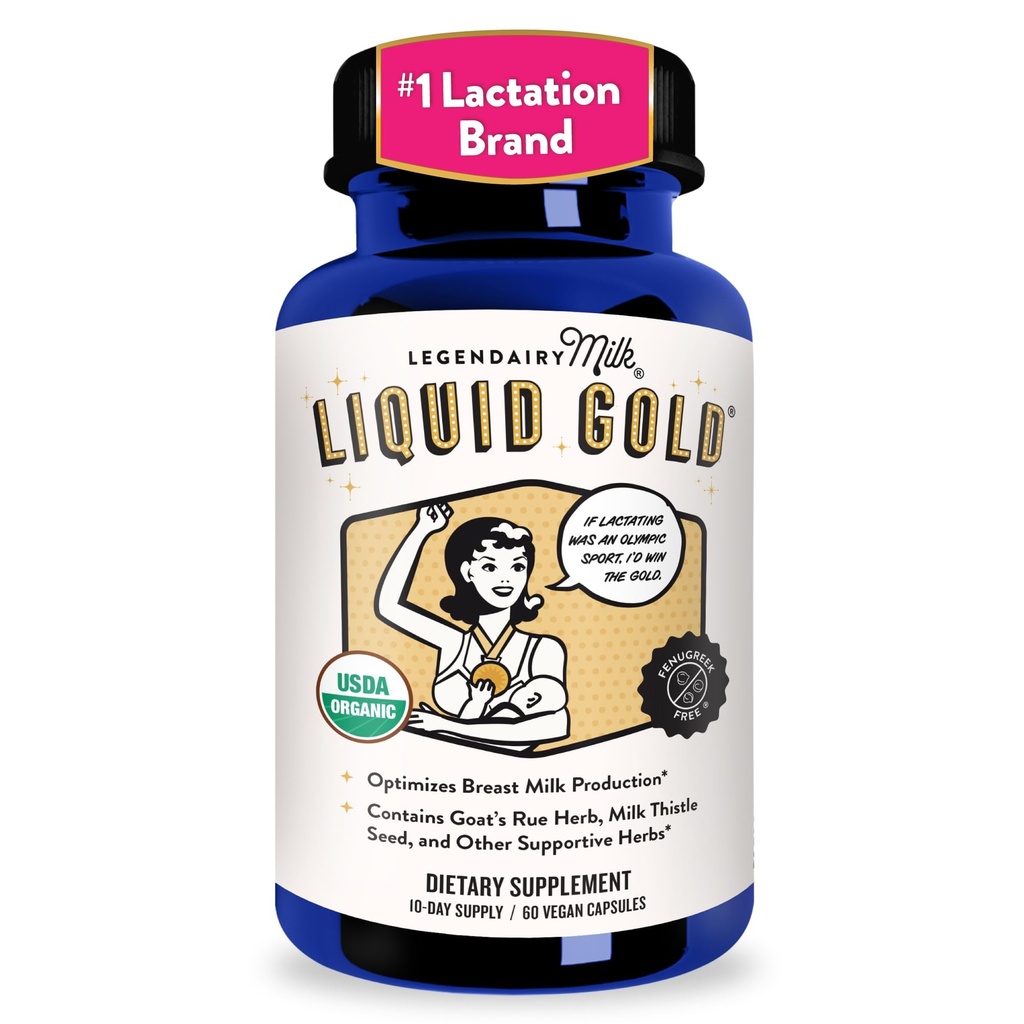 Legendairy Milk Liquid Gold Lactation Support | Lactation Supplement with Organic Goats Rue, Milk Thistle, Shatavari, Fennel, Alfalfa & Anise | Emziring Supplements, 60 Count