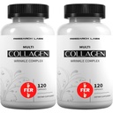 Research Labs 2 for 1 Promosyon 240 Collagen Pills - günde 6000 mg. Grass Fed Anti-Aging Support for Skin, Joints, Tendons, Bones, Hair and Nails. Paleo Friendly. Collagen Peptides Toz Supplement...