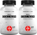 Research Labs 2 for 1 Promosyon 240 Collagen Pills - günde 6000 mg. Grass Fed Anti-Aging Support for Skin, Joints, Tendons, Bones, Hair and Nails. Paleo Friendly. Collagen Peptides Toz Supplement...