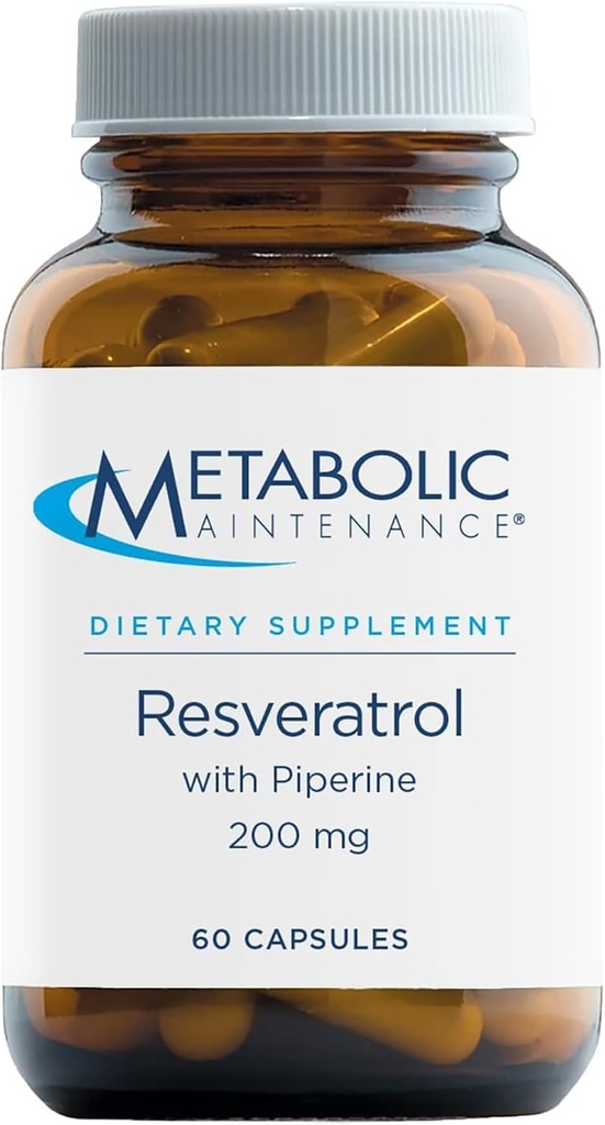 Piperine ile Metabolik Bakım Resveratrol - Antioksi + Cardiovascular Destek için Trans Resveratrol Kom Capsules - 60 Capsules