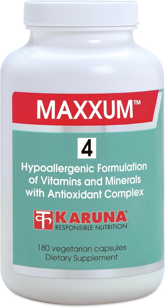 Karuna MAXXUM 4 180 Vejetaryen Capsules | multivitamin ve Mineral Supplement, Lutein, Zeaxanthin, Lycopene, Alpha-Carotene ve Cryptoxanthin, Citrus Bioflavonoids,1:1