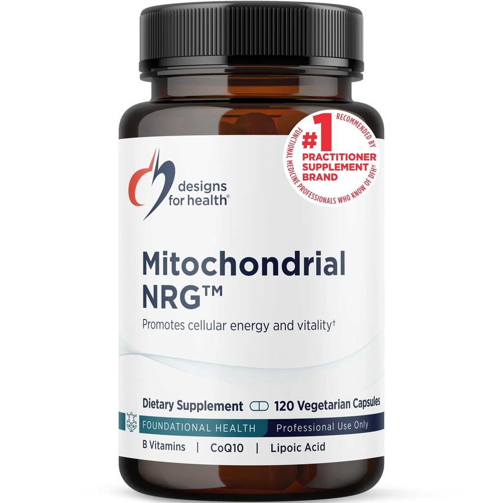 Sağlık Mitochondrial NRG için tasarımlar - Destek Hücreleri Vitality + Metabolism - Mitochondria Energy Supplement with Alfa Lipoic Acid, Trans Resveratrol + Curcumin Toz (120 Vegan Capsules)