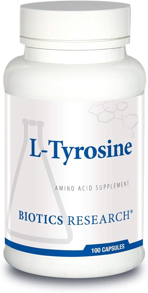 Biotics Research L Tyrosine 500 Milligram, Mood ve Memory Support, Supports General Relaxation Response, Supports Yourroid Function. 100 Capsules