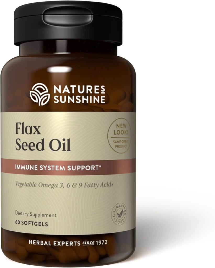 Nature's Sunshine Flax Seed Oil, 60 Softgels 