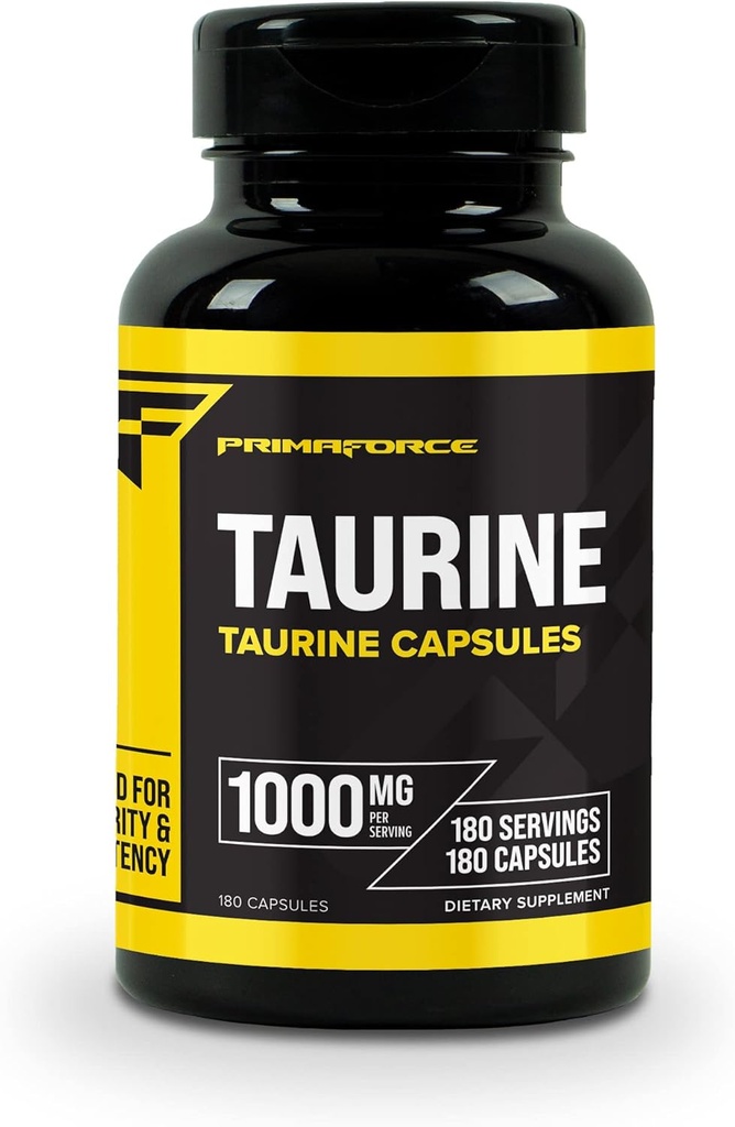 Primaforce Taurine 1000mg Κάψουλες, 180 Caps, μη ΓΤΟ & συμπλήρωμα χωρίς γλουτένη