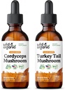 Wild & Organic Cordyceps Mushroom Tincture 2 fl oz & Türkiye Tail Mushroom Tincture 2 fl oz