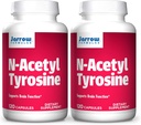 Jarrow Formulas N-Acetyl Tyrosine 350 mg - 120 Capsules, Pack of 2 - Supports Brain Function - Contains Vitamin B6 for Platinum Acid Metabolism - 240 Total Services