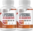 Συμπλήρωμα λιποσωμικής ασταξανθίνης 24MG, μέγιστη απορρόφηση, αντιοξειδωτικό ισχυρότερο από VIT C, μη ΓΤΟ και γλουτένη χωρίς - 120 Softgels (4 μήνες προμήθεια)