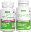 Super B12-Complex 1000 Live + Advanced Ashwagandha KSM-66, L-Theanine & Magnezyum Sche, High Abxia Sublingual Vitamin B12 + Multi Action Adaptogen Kompleksi, Igennus