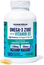 Oceanblue Profesyonel Balık Yağı D3 | Triple Strength 2100 mg Omega 3 DPA EPA DHA | Vahşi Caught | Burpless Orange Flavor, 90 Hizmet (180 Kont)