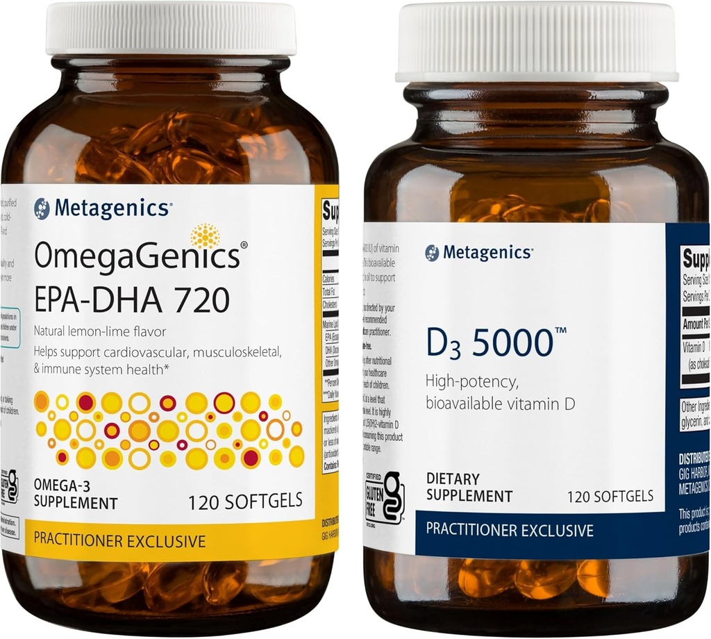 Μεταγονική Bundle - D3 5000 & EPA-DHA 720-120 Softgels D3 5000 για την Ανοσολογική Υποστήριξη, την Υγεία των Οστών και της Καρδιάς* - 120 Softgels της EPA-DHA 720 για την Υγεία της Καρδιάς, του Μυοσκελετικού & του Ανοσοποιητικού Συστήματος*