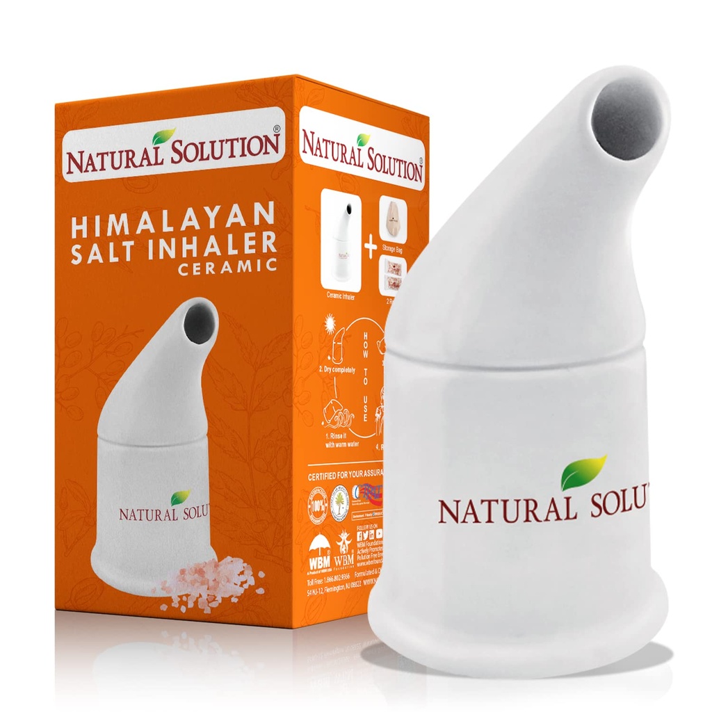 Doğal Çözüm Himalaya Salt Inhaler Seramik ile Himalaya Pink Salt - Bir Yenileme ve Soothing Salt Air Experience