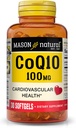 MASON NATURAL Co Q10 100 mg - Sağlıklı Kalp ve Hücre Enerji Üretimi, Destekler Cardiovascular Sağlığı, 30 Softgels