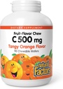 Doğal Faktörler, C 500 mg, Çocuklar Sağlıklı Kemikleri ve Dişleri Destekleyebilir, Tangy Orange, Vegan, Non-GMO, 90 wafers (90 hizmet)
