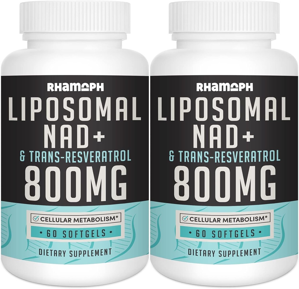 Liposomal NAD+ Trans-Resveratrol 300 mg ile 800 mg, Max Aborpsiyon, Actual NAD+ Sağlıklı Ağlama, Hücre Enerjisi, DNA Onarımı, Longevity - 120 Softgels