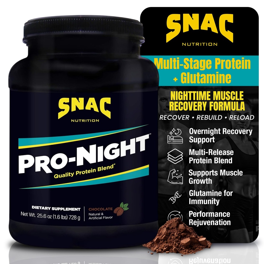 SNAC Pro-Night ποιότητας πρωτεΐνη μείγμα για τη νυχτερινή αποκατάσταση μυών, σοκολάτα