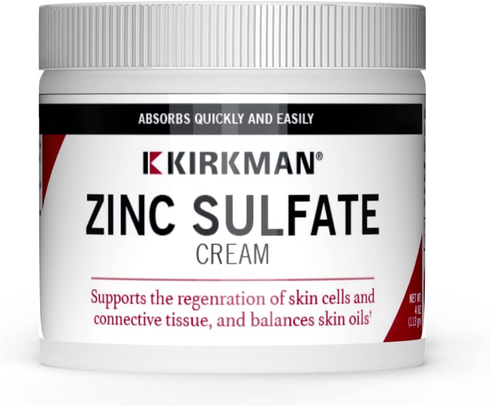 Kirkman - Zinc Sulfate Topical Cream - 4 fl oz - Γρήγορη απορρόφηση - 10% Zinc Sulfate - Hypoallergenic
