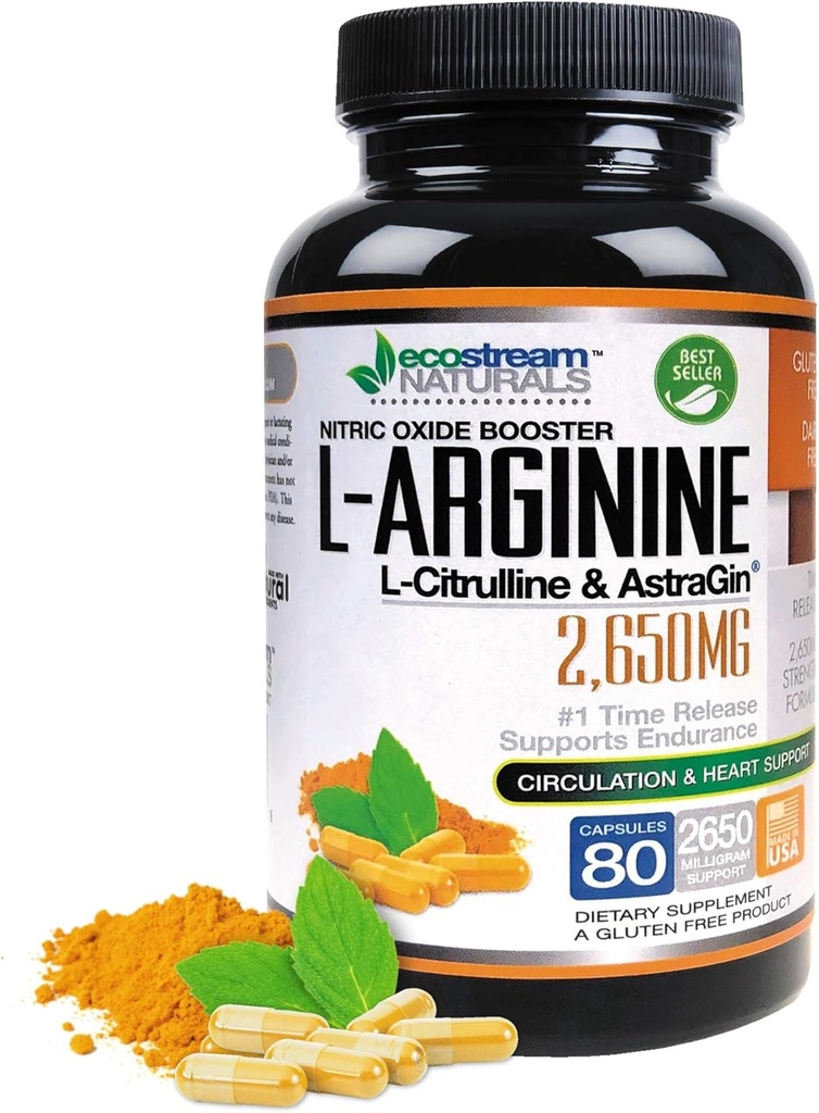 MAX 2650mg Nitric Oxide Booster L-αργινίνη - L-Citruline και Astragin - Time Release 2650 MAX Formula
