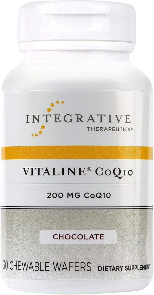 Bütünleştirici Tedaviler Vitaline CoQ10 200 mg - Beyin Sağlık Desteği Yetişkinler için Tamam * - Kalp Sağlığı * - Süt-Free - Chocolate Flavored, 30 Chewable Tabletler (30 Hizmetler)