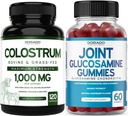 Colostrum (120 Kont) Bovine Colostrum Capsules for Yetişkinler ve Glucosamine Chondroitin (60 Gummies) Erkekler ve Kadınlar için Ortak Supplements - Vegan Güvenli & ABD'de Yap