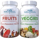 Tıbbi Mucizeler Meyve ve Sebze Tamamları - 90 Veggie ve 90 Meyve Kapsülleri (180 Toplam) - Tüm Gıda Superfoods, 17 Veggies ve 17 Meyve - Daily Use - Made in USA