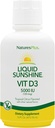 Natures Plus Liquid Sunshine Vitamin D3-5000 IU, 16 fl oz - Delicious Tropical Citrus Flavor - Υγεία των οστών, Υγεία της καρδιάς και ανοσοποιητικό σύστημα Υποστήριξη συμπλήρωμα - Χωρίς γλουτένη - 32 Σερβιέτες
