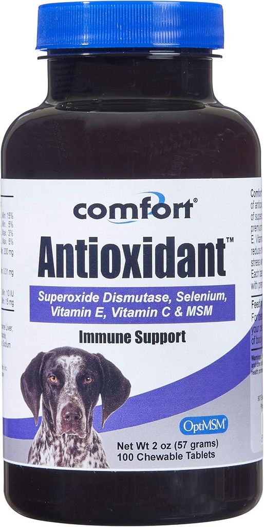 Kala Health COMFORT Antioksik Supplement for Dogs, 100 Count, Immune Support and Helps Reduce Skin Allergies, Contains: MSM, Super Dismutase, Selenium ve C & E, Made in the USA