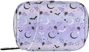 Pill Box Mor Bat Moon 7 Day Pill Case Travel Pill Organizer Bag with diamond Weekly Vitamin Medicine Supplementrec Pouch Bag