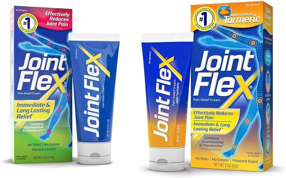 CommonFlex Arthritis Pain Relief Creams, 4 Oz ve 3 Oz Tubes with Turmeric and Fusome Delivery