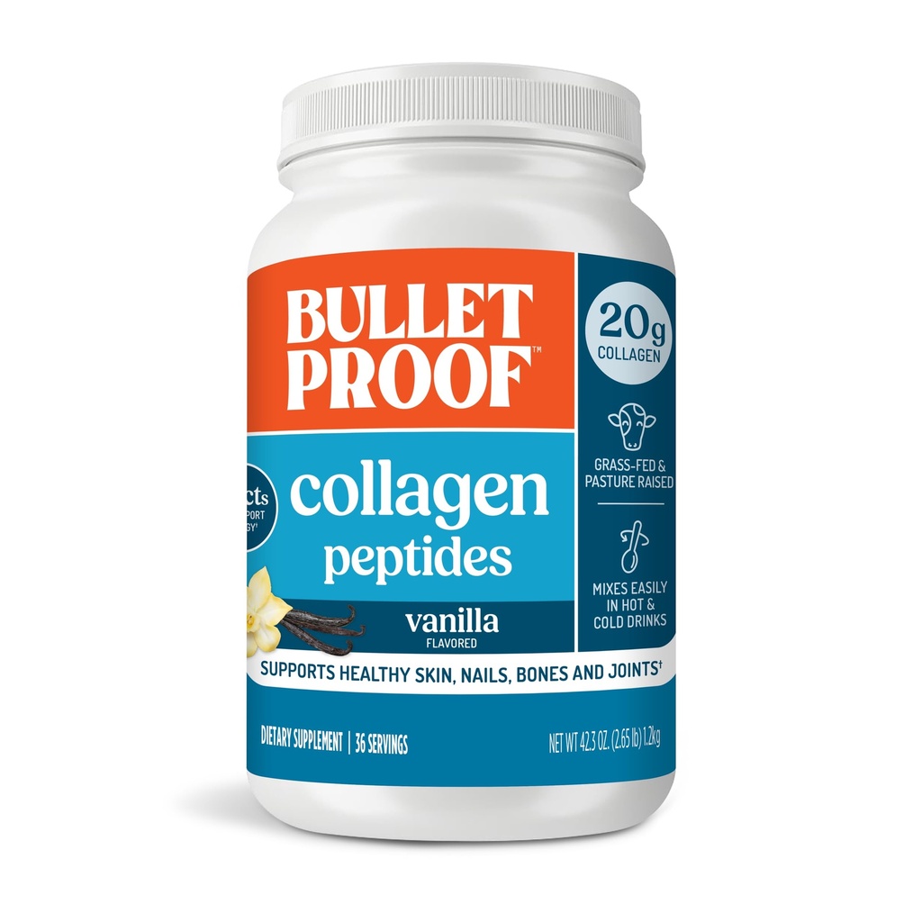 Kurşunlu Vanilla Collagen Protein Tozu MCT Oil, 19g Protein, 42.3 Oz, Değer Boyutu, Collagen, ve Amino Asits for Health Skin, Bones and Commons